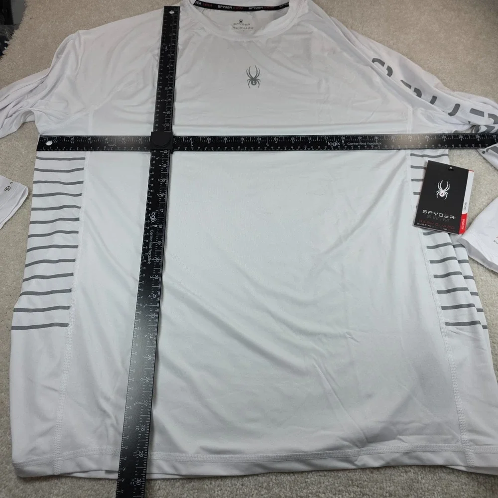 Spyder Swim Rash Guard T-Shirt Mens XL White UPF 30+ Surf Sun Long Sleeve NWT